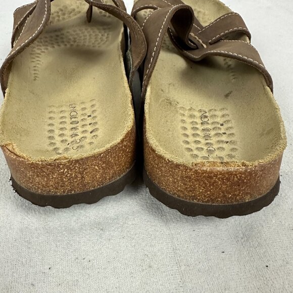 Covington Womens Brown Leather Slide Sandals Size 7 - Picture 3 of 7